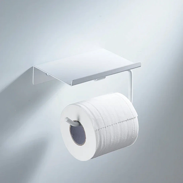 Держатель для туалетной бумаги с полочкой Shevanik SG5705C-1, белый