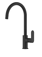 AQ1982MB АЛЬФА смеситель для кухни (полукруглый излив), матовый черный