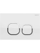 KDI-0000056(BA) Панель смыва Белый глянец ободок хром (клавиши квадрат), 162*244 мм