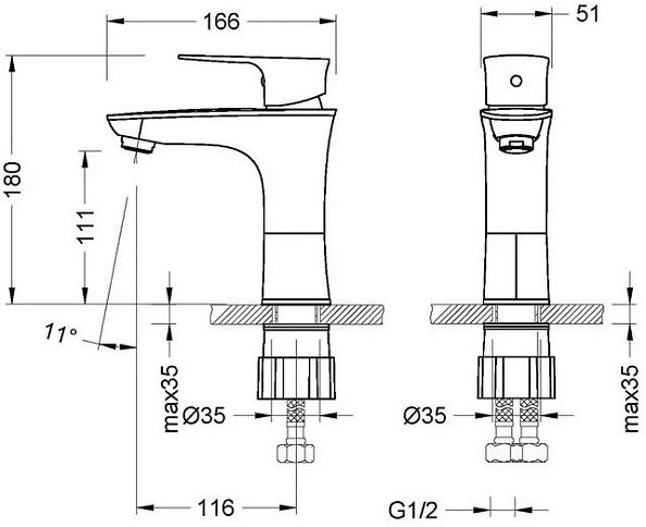 Смеситель для раковины Lemark Nero (LM0206C)