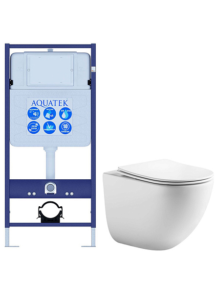 SET AQUATEK ГЕЛИОС (рама AQUATEK Standard INS-0000012+унитаз AQ1993T-00 ГЕЛИОС + с тонким сиденьем soft-close