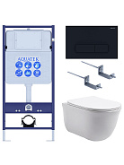 Set AQUATEK КЛАССИК (рама AQUATEK Standard INS-0000012 с звукоиз.прокладкой+крепеж KKI-0000002+кнопкаKDI-0000017+унитаз КЛАССИК AQ1111-00 с крышкой