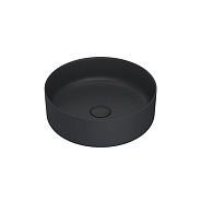 32880570400 STAGELINE Керамический умывальник D=400 mm, без перелива, вкл. принудительный слив G 1 1/4 и керамическую крышку, черный