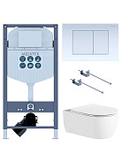 SET ЕВРОПА New-INS23-009 4в1 (рама AQUATEK INS-0000023 +крепление KKI-0000001 +кнопка KDI-0000009 +унитаз AQ1106L-00 с тонким сиденьем sc)