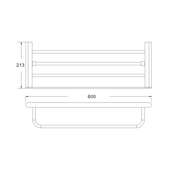 Полка для полотенец Rose RG1708, хром