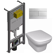 Комплект унитаз с инсталляцией, кнопкой хром и сиденьем Jacob Delafon Vox (E21746RU-00)