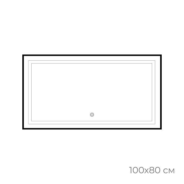 Зеркало с подсветкой FIXSEN LED прямоугольное 100х80 см черное (FX-2100B)