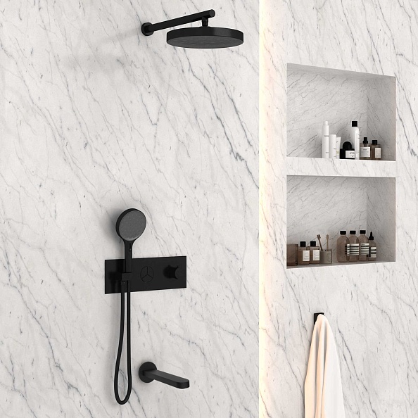 Душевой комплект Vincea Inspire VSFW-432TI3MB встраиваемый, черный