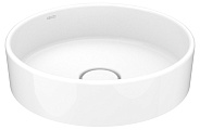 32880310400 STAGELINE Керамический умывальник D=400 mm, без перелива, вкл. принудительный слив G 1 1/4 и керамическую крышку, белый