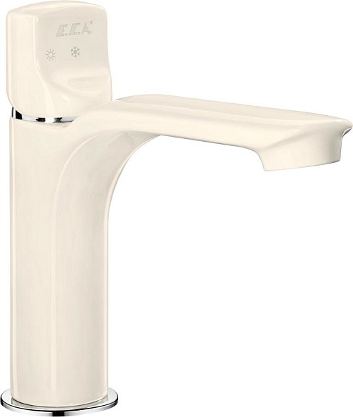 Смеситель для раковины E.C.A MYRA 130 без донного клапана бежевый/хром