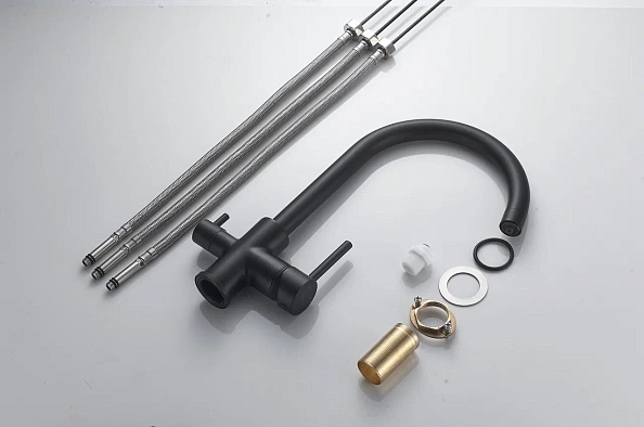 Смеситель для кухни с подключением фильтра Shevanik S128H, черный