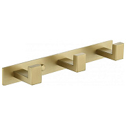 Планка с 3 крючками Grocenberg AC0013MG, матовое золото