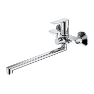 Смеситель Splenka S06.22 для ванны и душа универсальный поворотный излив 35 см, хром