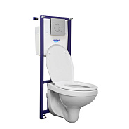 138159S0000B0 Пэк Альфа (подвес. унитаз с сиденьем полипр, инсталляция, панель хром. глянец)