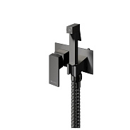 Гигиенический душ со смесителем встраиваемый Knotlor FHS02S1GM, вороненая сталь
