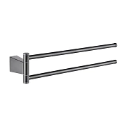 Полотенцедержатель поворотный двойной Shevanik SG5707T, оружейная сталь