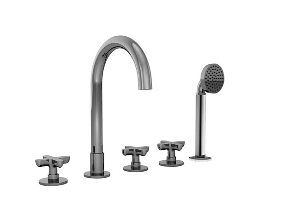 Смеситель для ванны и душа Fantini Icona Classic, Matt Gun Metal PVD (53 P5 R065)