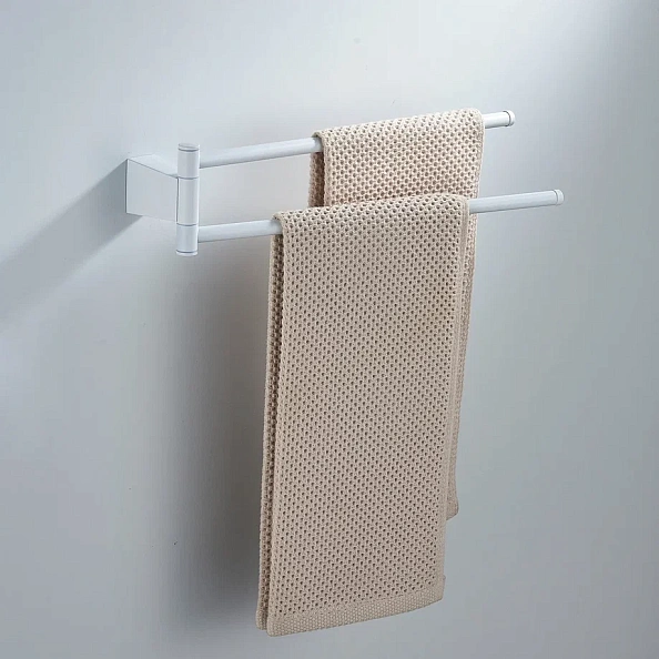 Полотенцедержатель поворотный двойной Shevanik SG5707C, белый