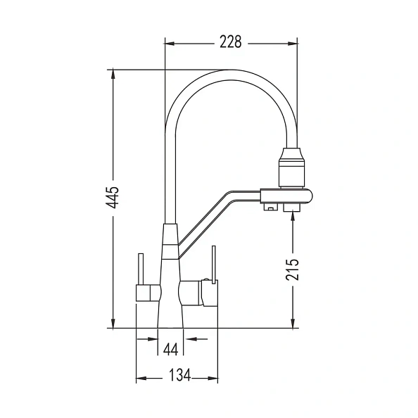 Смеситель для кухни Rose R558, хром