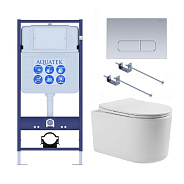 SET AQUATEK МИЯ 4в1 (рама AQUATEK Standard INS-0000012+ крепеж KKI-0000002+клавиша KDI-0000014+унитаз МИЯ AQ2004-00 с тонким сиденьем soft-close