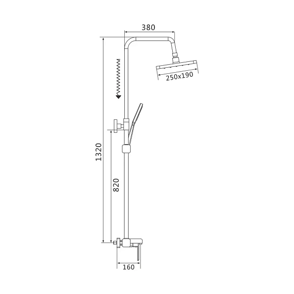 Душевая система Shevanik S8836, хром
