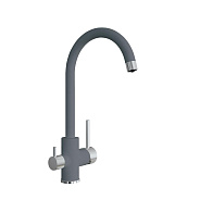 Смеситель для кухни с подключением фильтра Florentina КЛИО 333.13Н.2123.307, серый шёлк