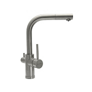 Смеситель для кухни с выдвижным изливом и подключением фильтра Florentina КРИСТАЛЛ 333.33H.2123.900, нержавеющая сталь