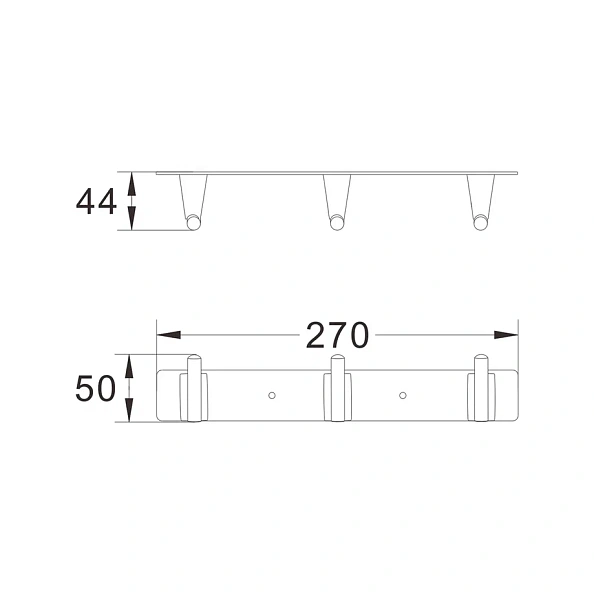 Планка с 3 крючками Shevanik SG5731G, золотой сатин