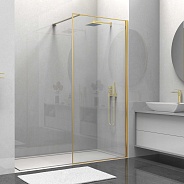 Душевая перегородка Vincea Walk-In (VSW-1HS900CLG) 900х2000 мм, брашированное золото, стекло прозрачное