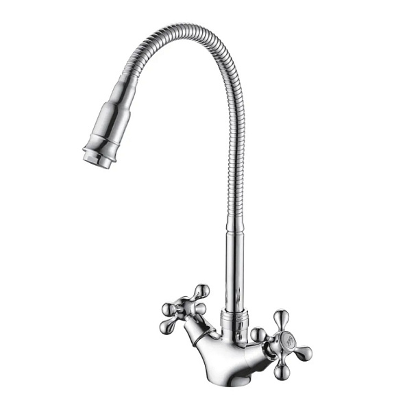 Смеситель для кухни с гибким изливом D-Lin D153810-Q, хром