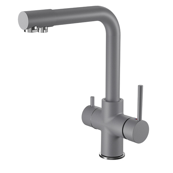 Смеситель для кухни с подключением фильтра GranFestGF-Z-5423, темно-серый
