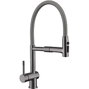 Смеситель для кухни с гибким изливом и режимом душ Fmark FS0152Q-06, графит