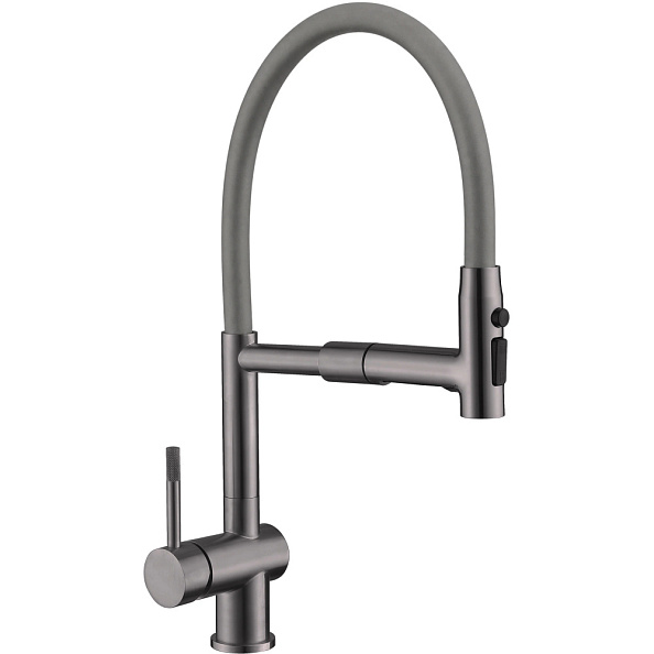 Смеситель для кухни с гибким изливом и режимом душ Fmark FS0152Q-06, графит