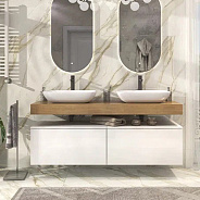 Тумба Velvex подвесная Unit 80, выс. 40, выдв. ящик, внутр. ящик, белый лед (tp.UNI.80.2Y белый глян