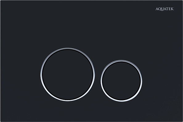 KDI-0000020 (005D) Панель смыва Черная матовая ободок хром (клавиши круглые)