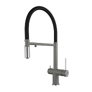 Смеситель для кухни с подключением фильтра Rivelato Adria 1523517, серый/хром