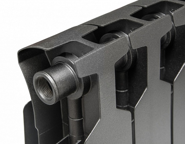 Биметаллический радиатор Rifar Monolit 500, 6 секций Антрацит, боковое подключение