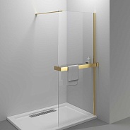 Душевая перегородка Vincea Walk-In HR (VSW-4HR100CLG) 1000х2000 мм, брашированное золото, стекло прозрачное