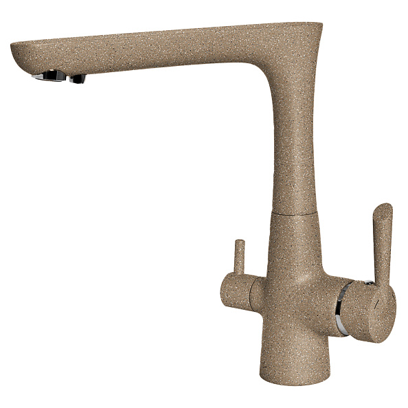Смеситель для кухни с подключением фильтра GranFest 3223, песочный