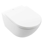 Унитаз подвесной с сиденьем Villeroy & Boch Subway 3.0 TwistFlush, Альпийский белый (4670TS01)