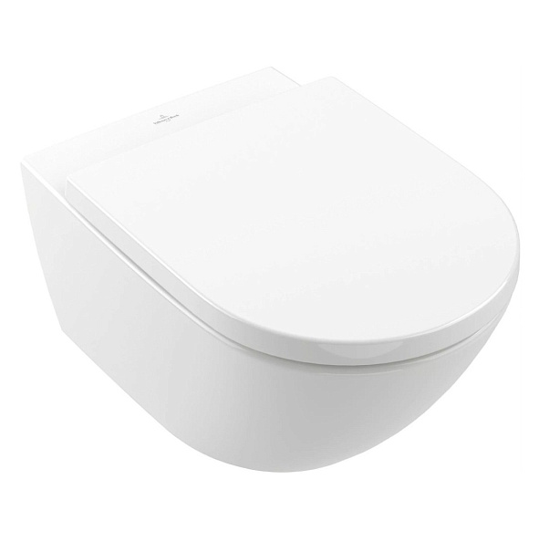 Унитаз подвесной с сиденьем Villeroy & Boch Subway 3.0 TwistFlush, Альпийский белый (4670TS01)