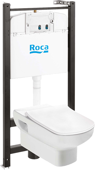 Комплект унитаз с инсталляцией и сиденьем микролифт Roca Dama Senso (893104680)