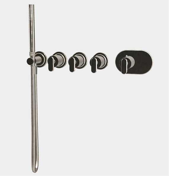 Смеситель для душа Fima Carlo Frattini Park Lane, на 3 потребителя, никель брашированный (F1368X3SN)