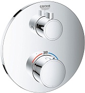 24076000 Grohe Grohtherm Термостат для душа с переключателем на 2 положения ванна-душ, круглая розетка, хром