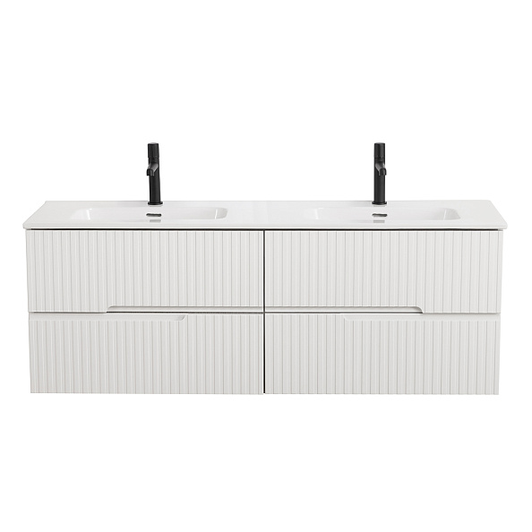 База под раковину подвесная Cezares Duet-N 1400х457х500, Bianco Lucido (DUET-N-1400-4C-SO-2-BL)