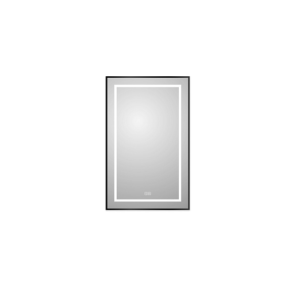 Зеркало в алюминиевой раме со встроенным светильником, и подогревом BelBagno Kraft 500 х 32 х 800 (SPC-KRAFT-500-800-LED-TCH-WARM-NERO)