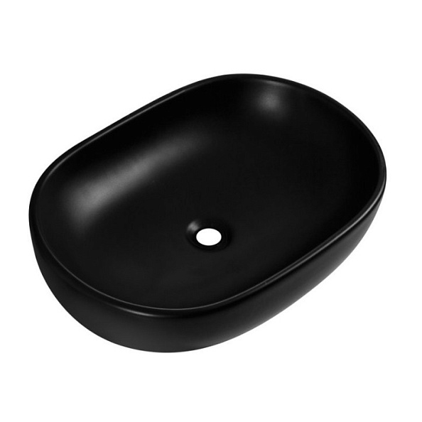 Раковина накладная керамическая BelBagno 600х420 овальная, черный матовый (BB1084-H301)
