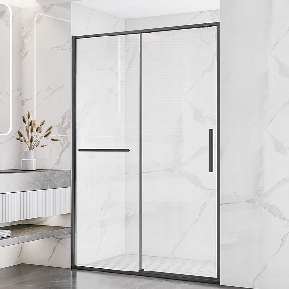 Душевая дверь Vincea Slim Soft (VDS-1SS120CLGM) 1200х2000 мм, вороненая сталь, стекло прозрачное