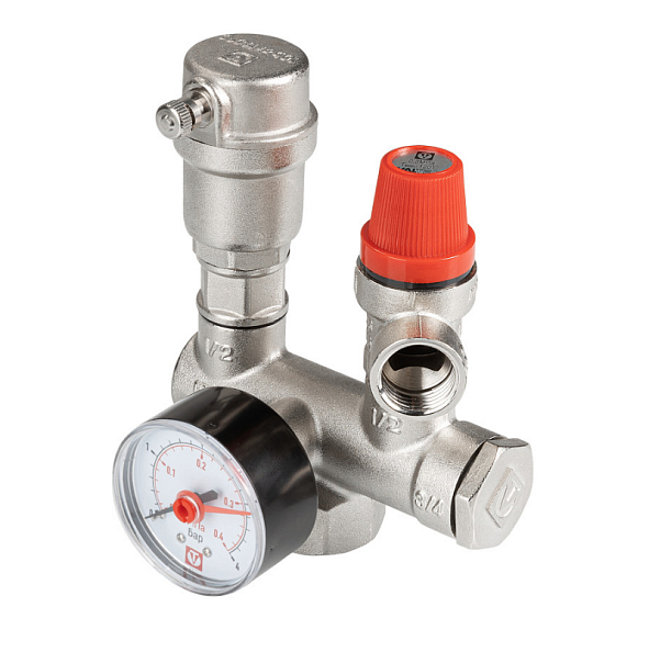 Группа безопасности Valtec 1", 0-4 бар с латунным корпусом для котла  (VT.460.0.3)
