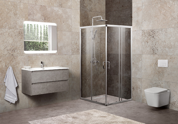 Душевой уголок BelBagno Unique 75x75x190 см, квадратный, хром (UNIQUE-A-2-75/90-C-Cr)